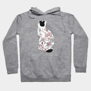 Cat in Apple Blossom Tattoo Hoodie